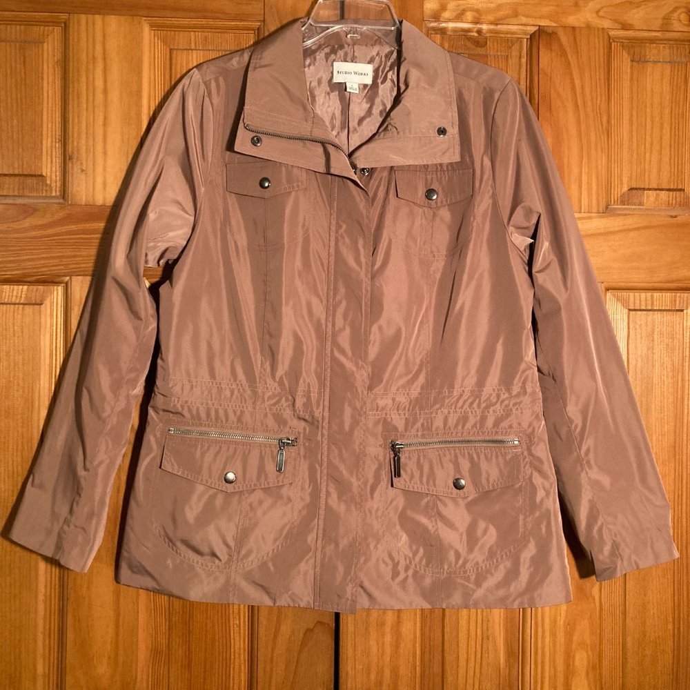 NWOT Studio Works Vintage 90s Jacket Lightweight Coat Tan Size L Large